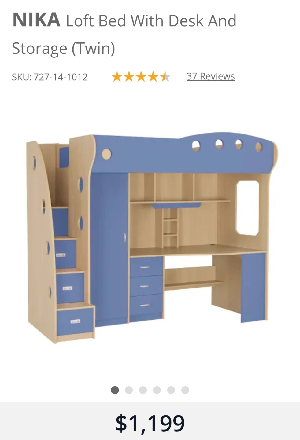 NIKA Loft Bed With Desk And Storage (Twin) - photo 3
