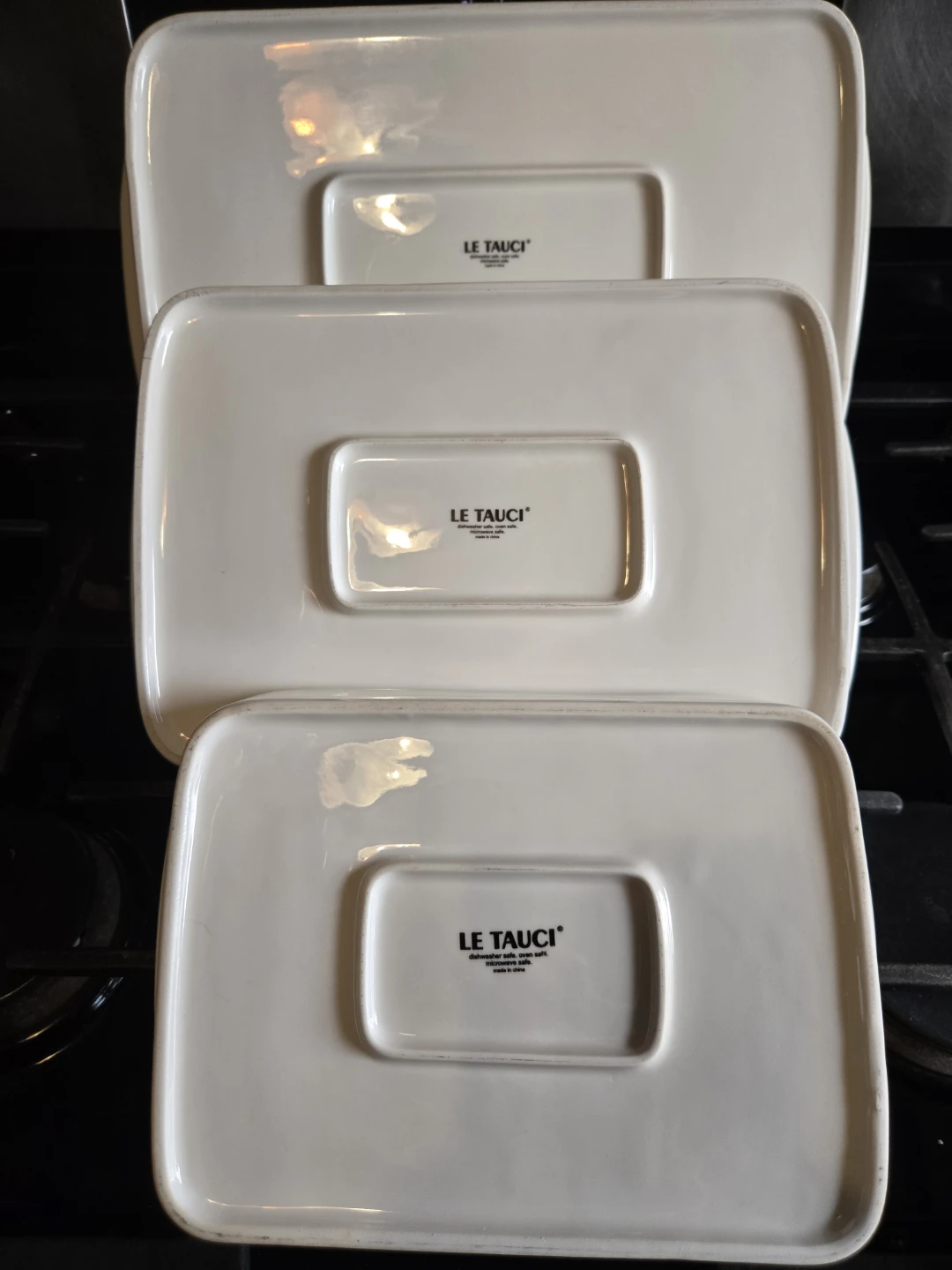 3-Pc LE TAUCI Ceramic Baking Dishes - White Casserole Pans