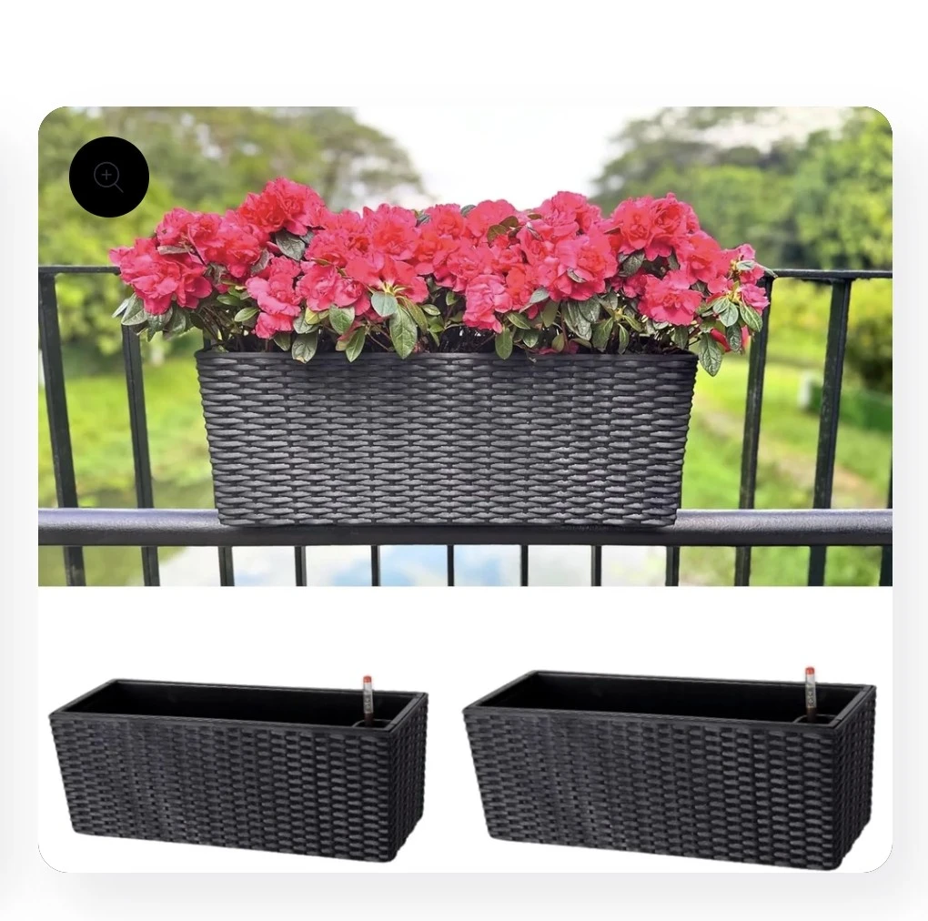 Grapevine Wicker Deck Planter 4pc