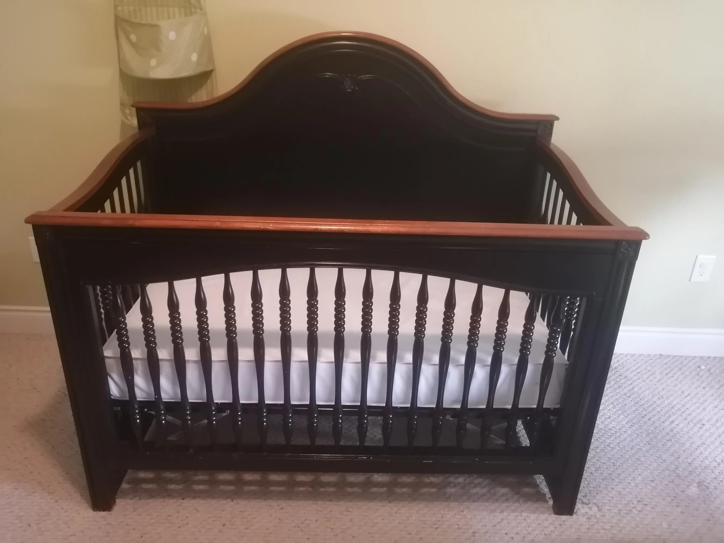 Dark Wood Baby Crib