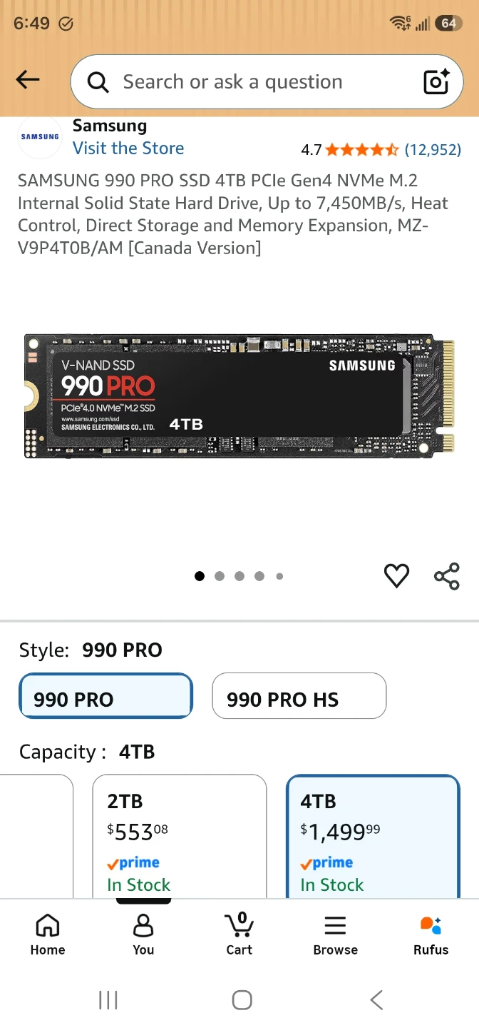 SAMSUNG 990 PRO SSD 4TB