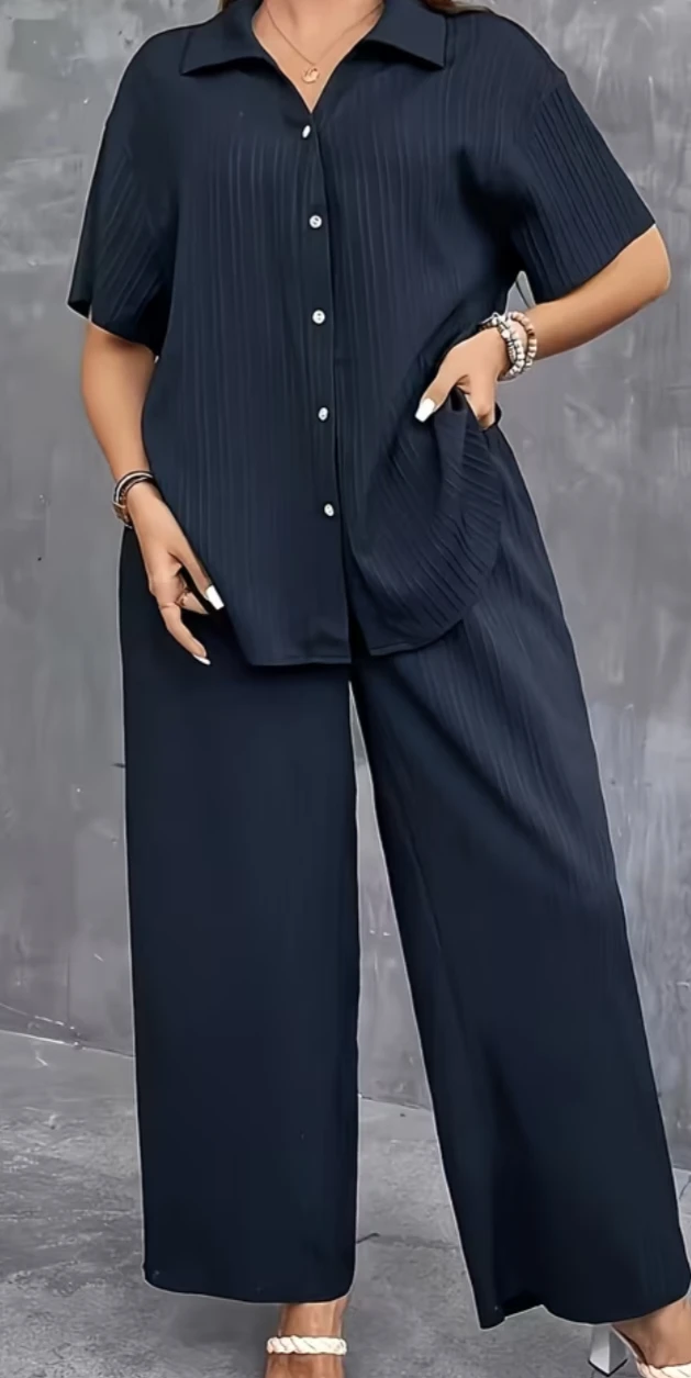 ☀️ Ensemble deux pièces d'été élégant pour femme – Taille 2XL