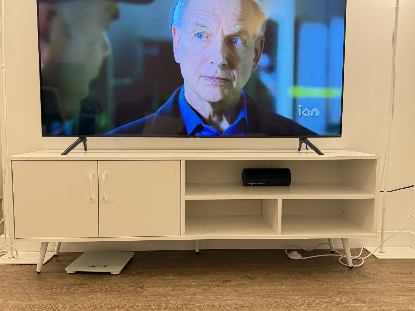 White TV Stand with Storage - photo 2