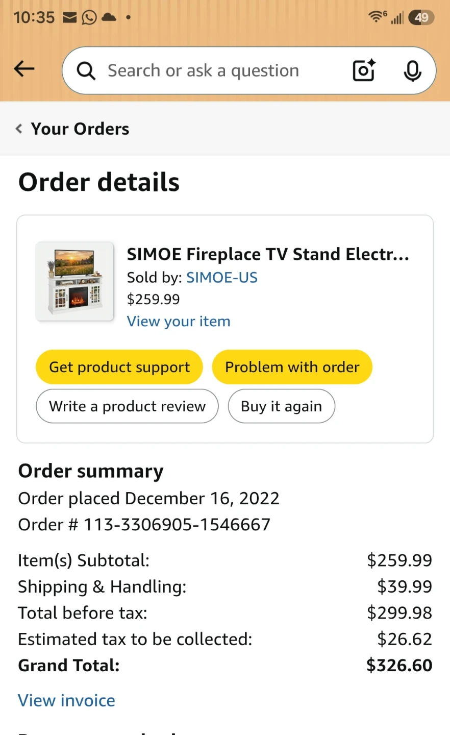 SIMOE White Electric Fireplace TV Stand for TVs up to 55" - photo 5