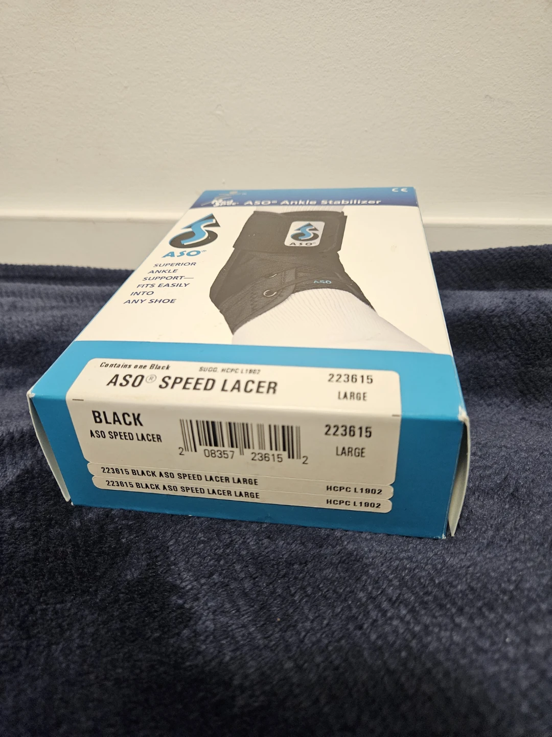 ASO Speed Lacer Ankle Stabilizer Brace - Large, Black - photo 2