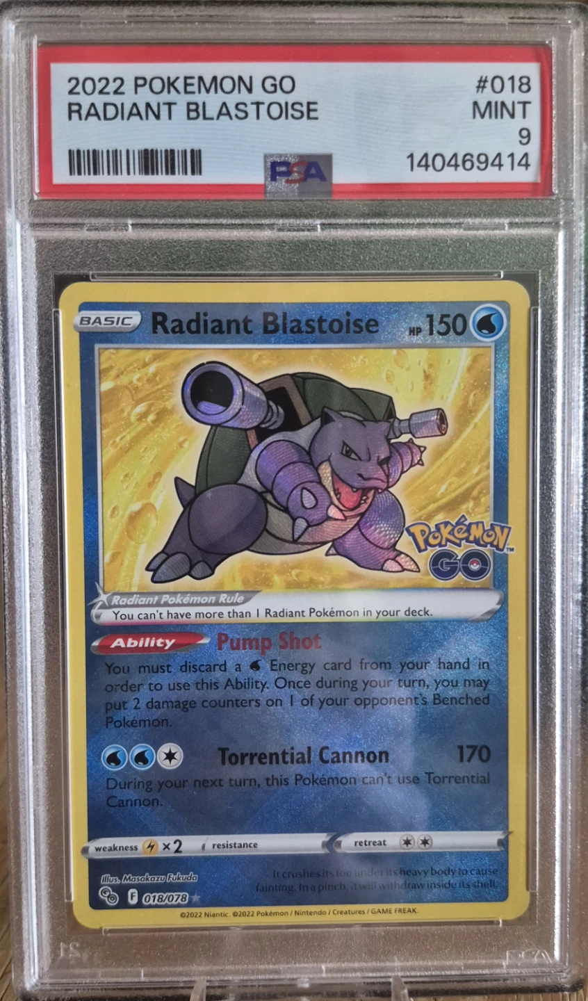 PSA 9 Radiant Blastoise #018 2022 Pokémon GO