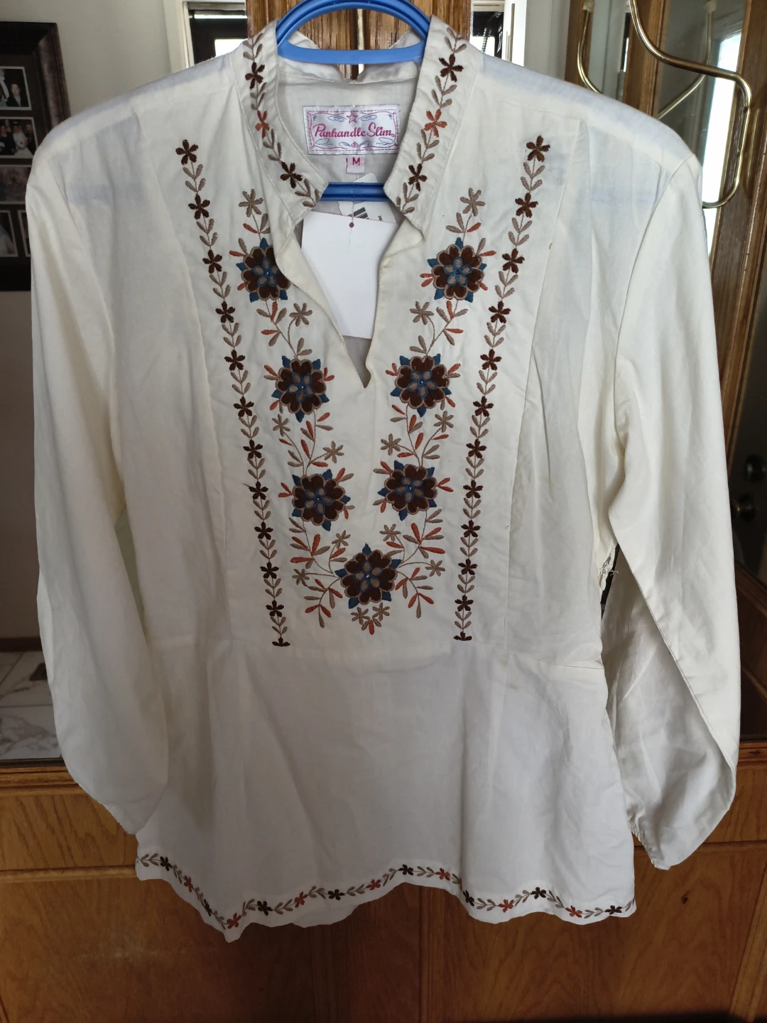 Panhandle Slim Embroidered Blouse Size M