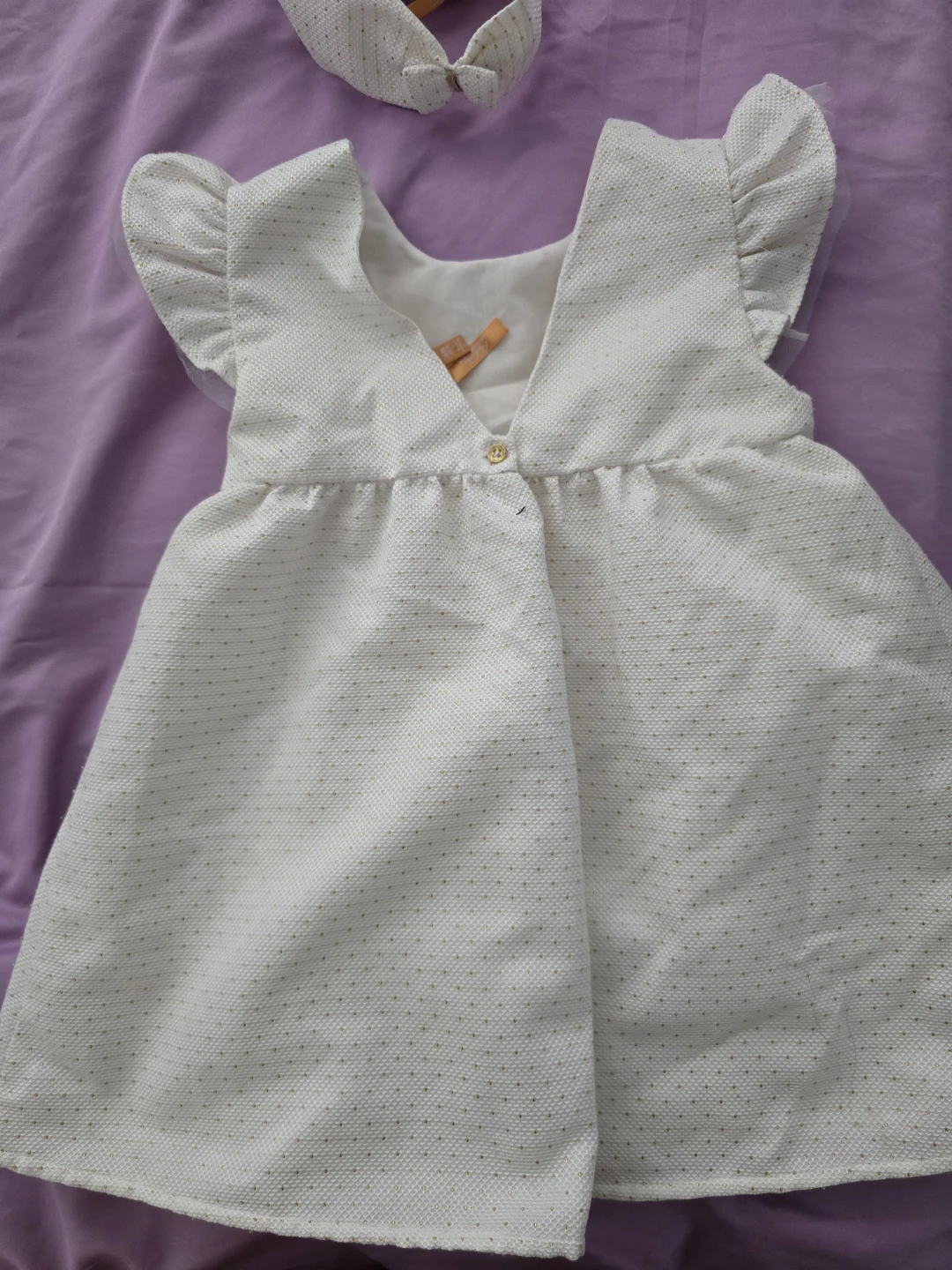 White Baby Dress with Headband - photo 2