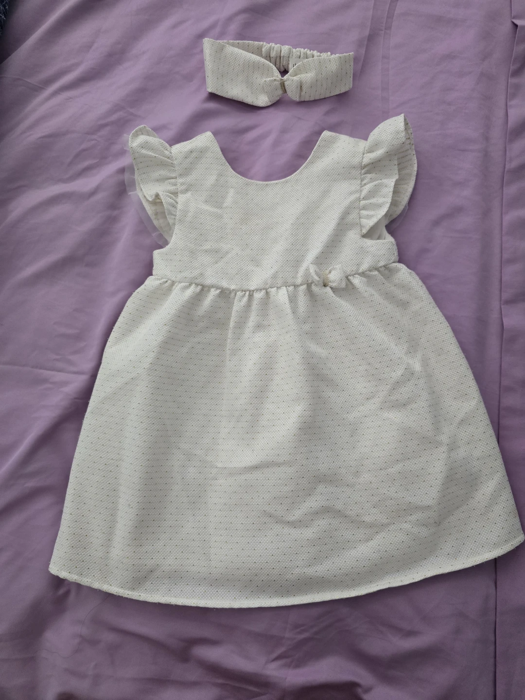 White Baby Dress with Headband - photo 3