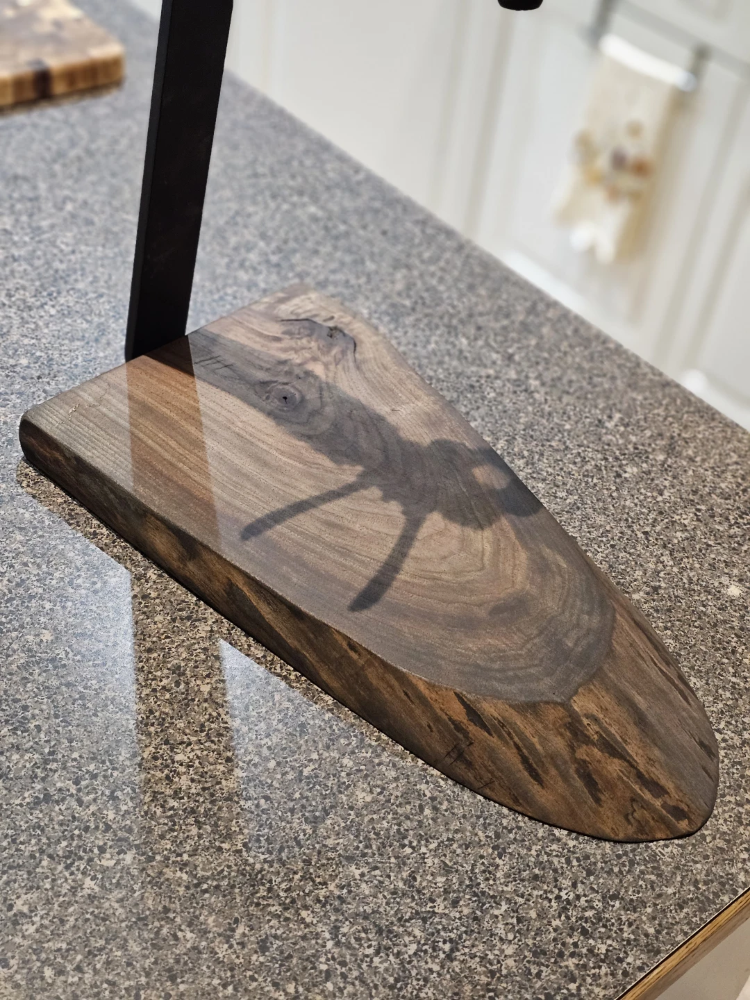 Dark walnut live edge Base wine opener