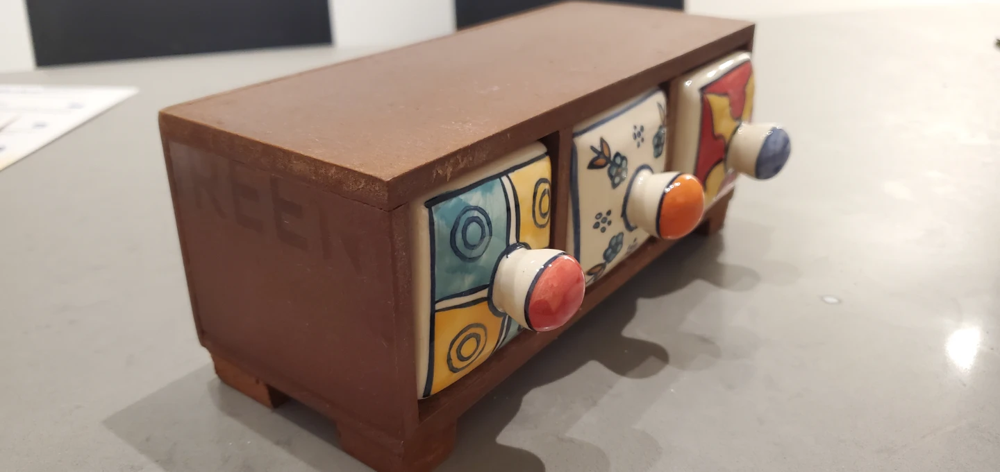 Traditional Indian Ceramic Hand Painted 3 Drawer Set - photo 3