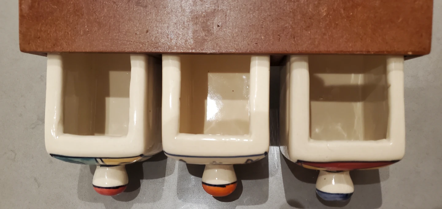 Traditional Indian Ceramic Hand Painted 3 Drawer Set - photo 4