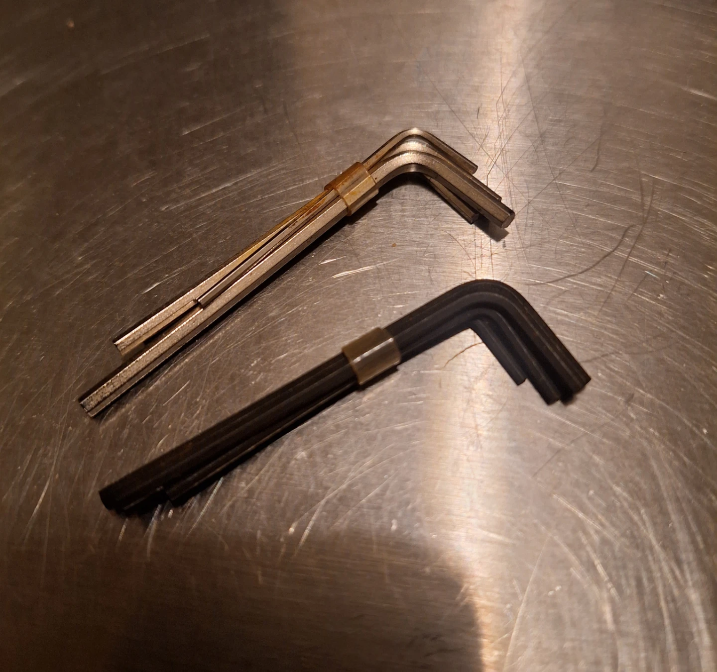Assorted plastic washers and small Allen wrench sets
