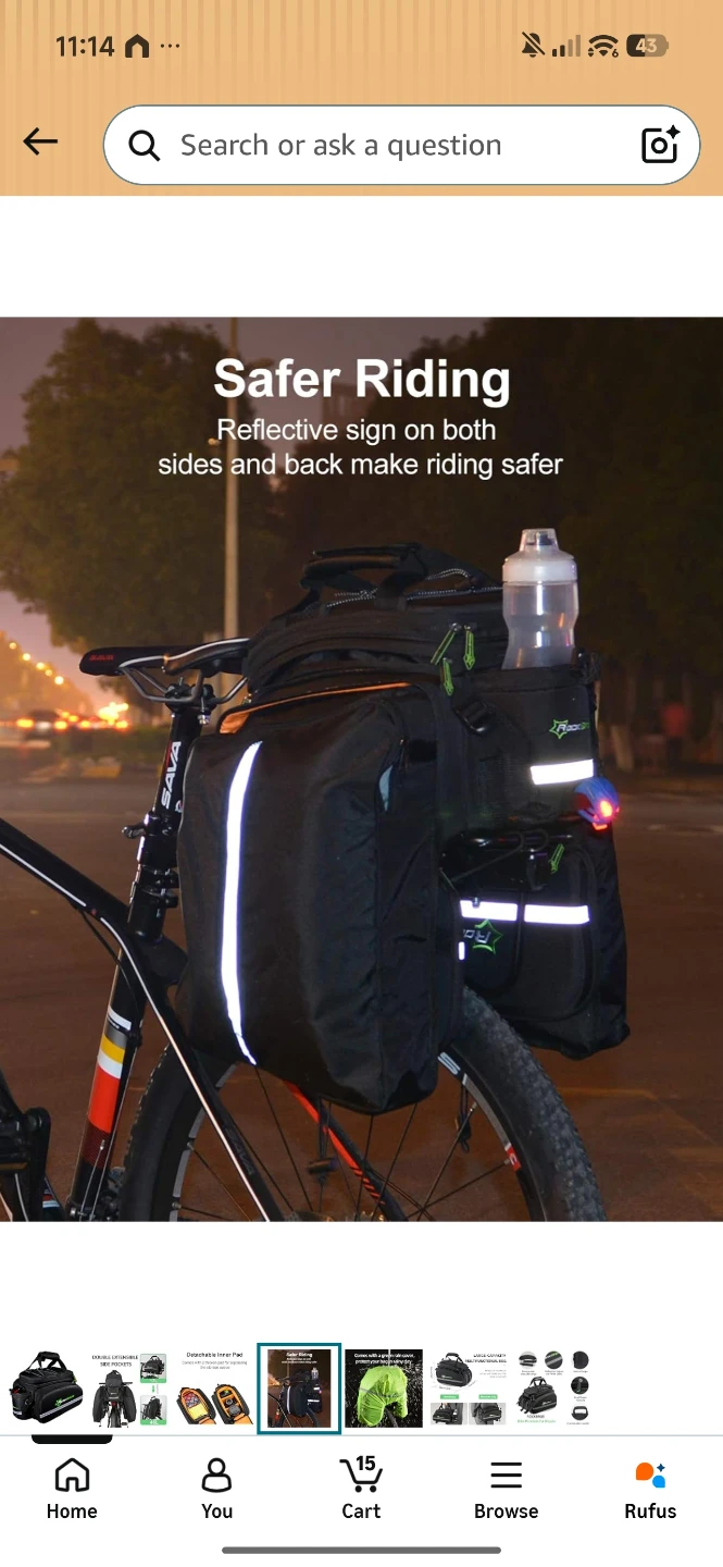 RockBros 3-in-1 Expandable Bike Bag Price: $50 CAD - photo 4