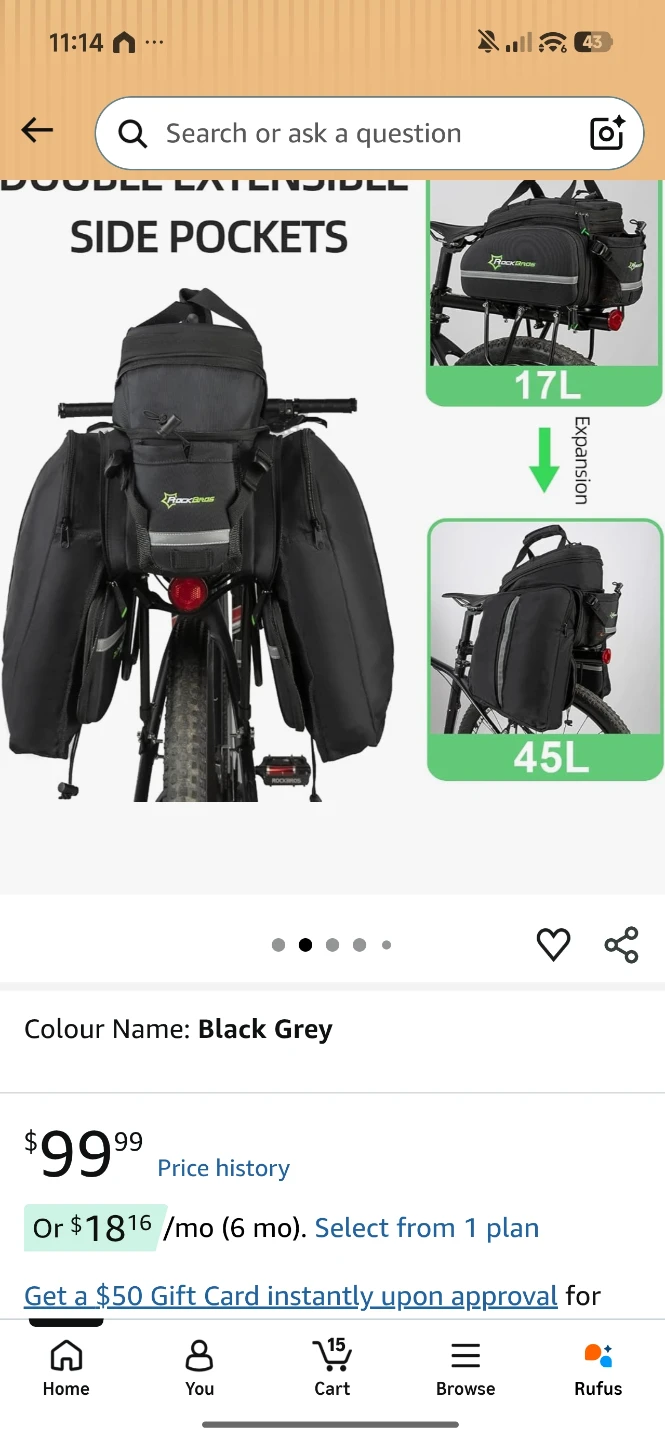 RockBros 3-in-1 Expandable Bike Bag Price: $50 CAD - photo 5