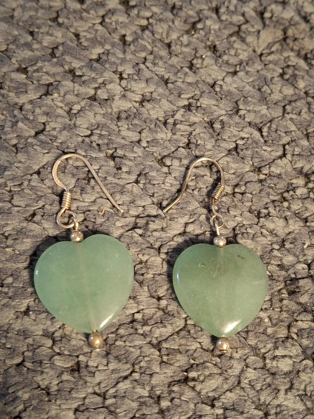Heart Shaped Jade Earrings
