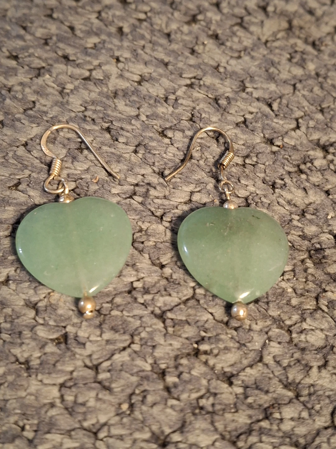 Heart Shaped Jade Earrings - photo 2