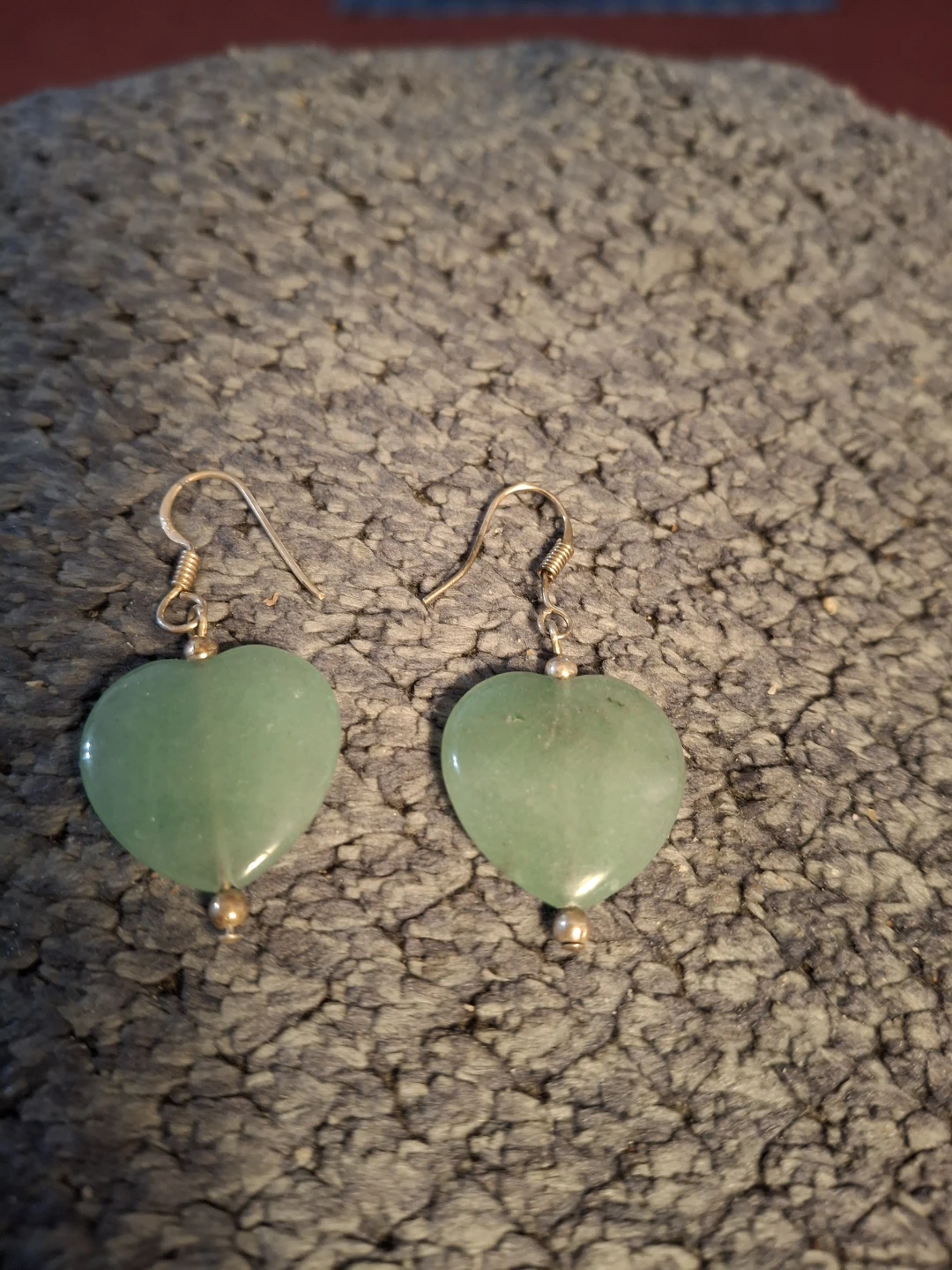 Heart Shaped Jade Earrings - photo 3
