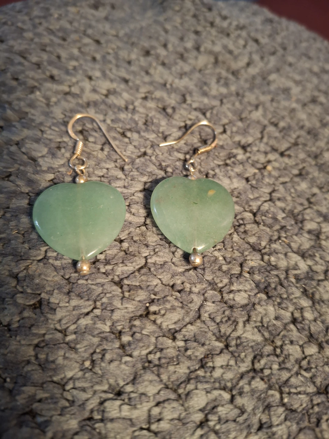 Heart Shaped Jade Earrings - photo 4