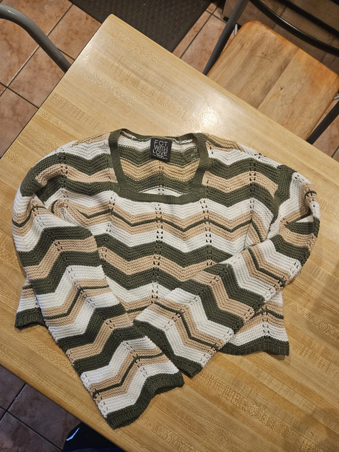 FCT With Love Women's Chevron Knit Sweater Medium