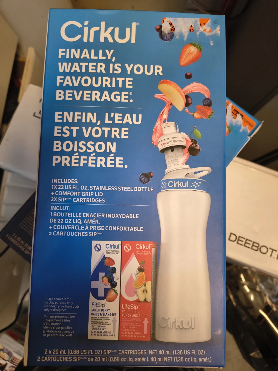 Cirkul Water Bottle and Flavor Cartridges
