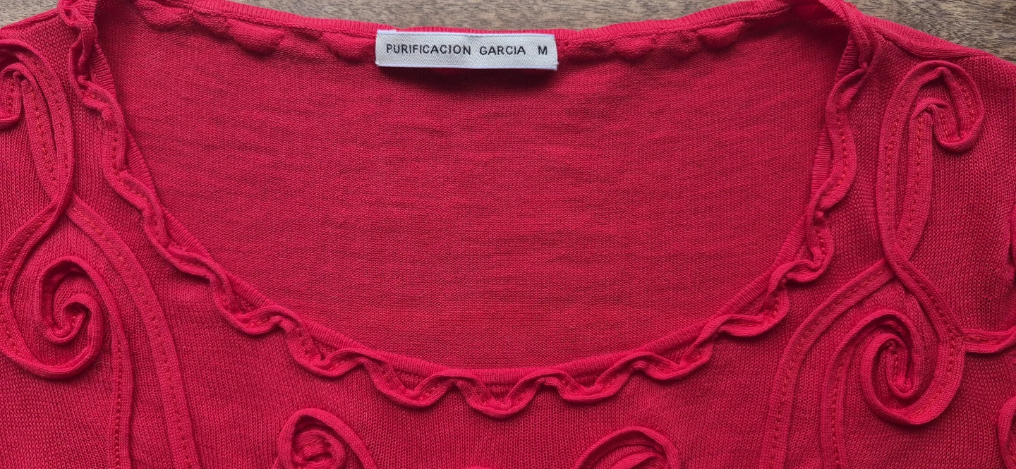 Purificacion Garcia Red Embellished Short Sleeve Top - photo 5