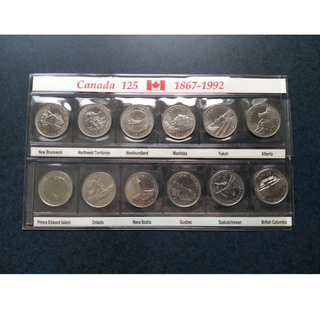 1992 Canadian 25 Cent 12 Coins - All Provinces and Territories - photo 3