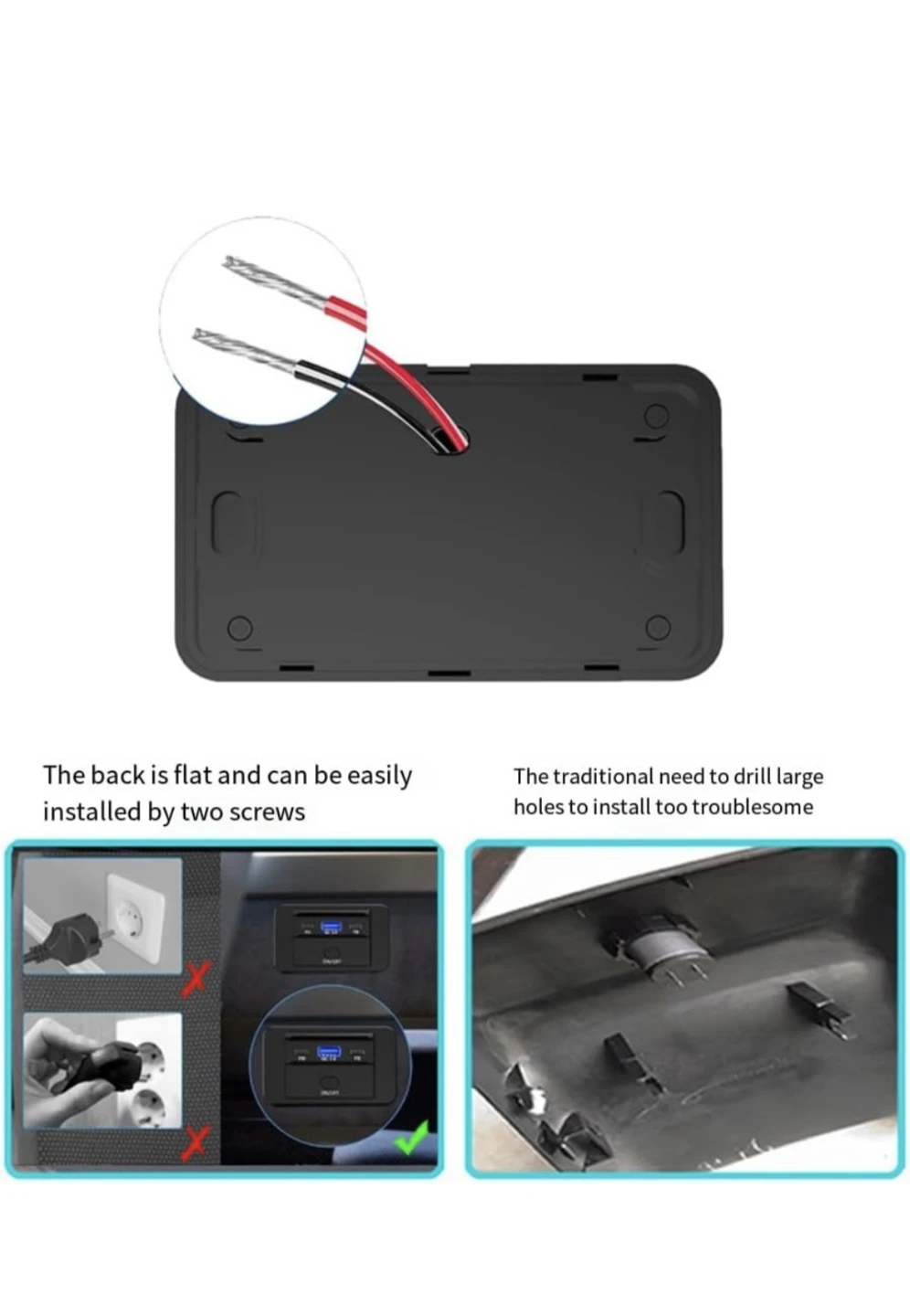 Suapouen 12-24V USB PD Type-C QC3.0 Fast Charging Power Panel - photo 3