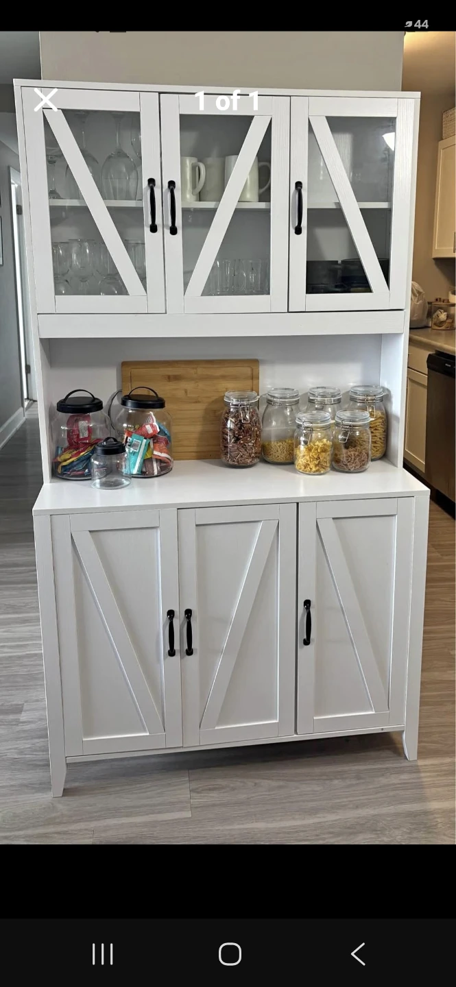 White Kitchen Hutch Shelves - photo 2