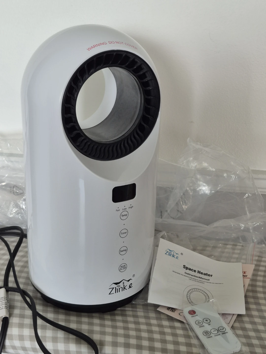 Zlinke White Space Heater/Cooling Fan with Remote - photo 2