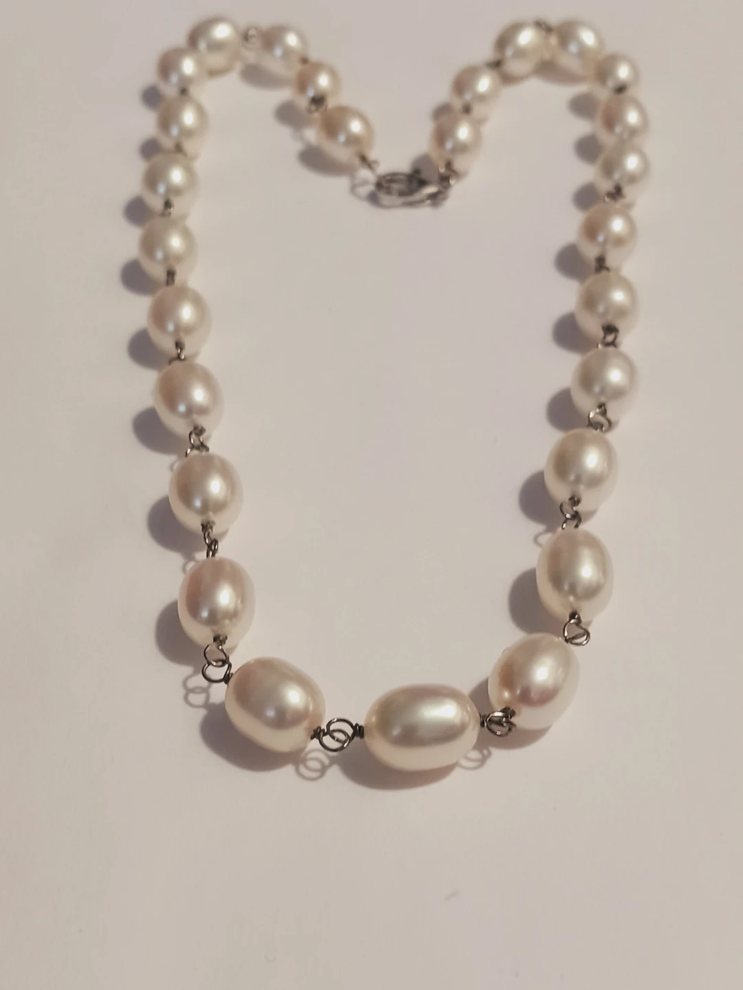 Sterling Silver 925 Clasp and Chain Freshwater Pearl Necklace