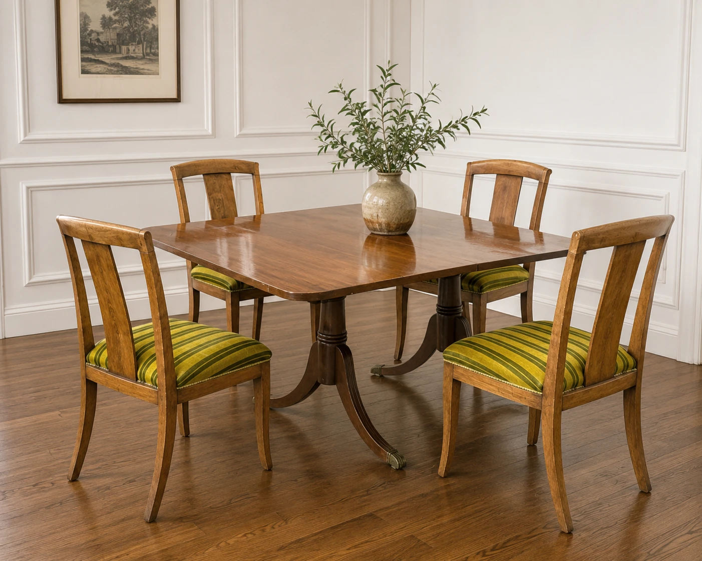 Antique Solid Wood Five Piece Dining Set  (Delivery Available)