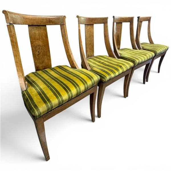 Antique 19th-Century French Empire "Gondola" Dining Chairs - photo 3