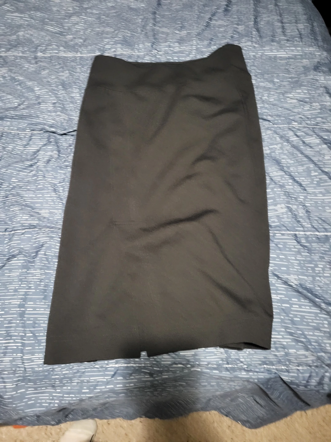 H&M Black Faux Leather Midi Skirt with Belt - photo 4