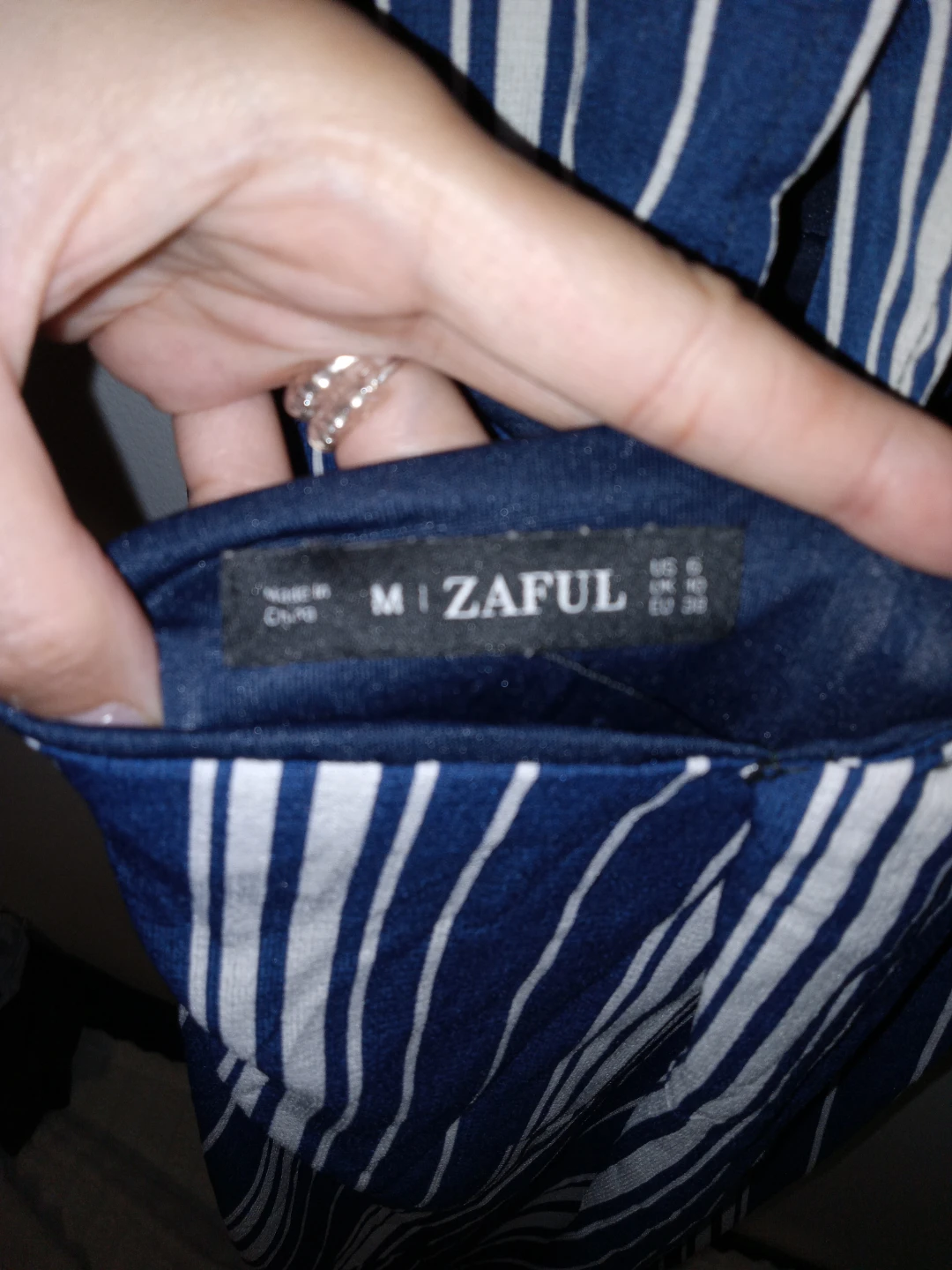 Zaful Blue and White Striped Maxi Dress M - photo 3