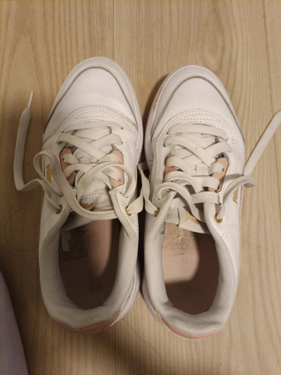 Puma White & Pink Sneakers - Size 37.5
