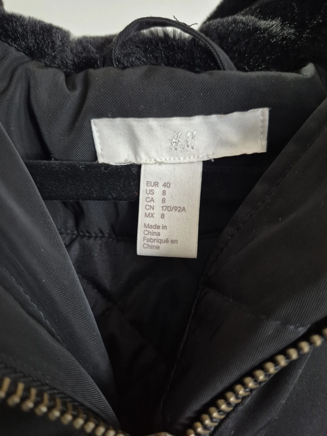 Black Bomber Jacket with Faux Fur Hood - photo 2