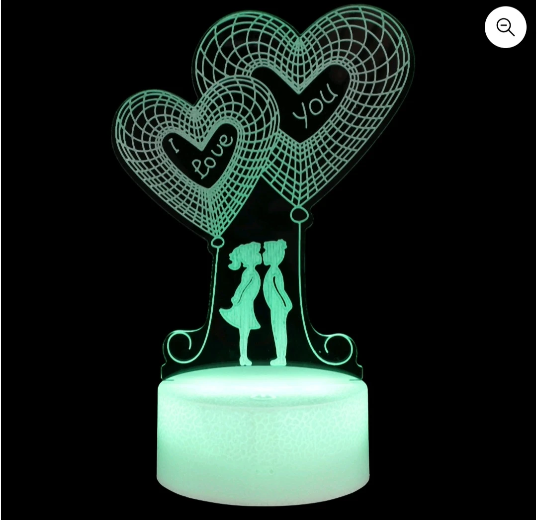 3D Creative Visualization Lamp - Romantic Hearts