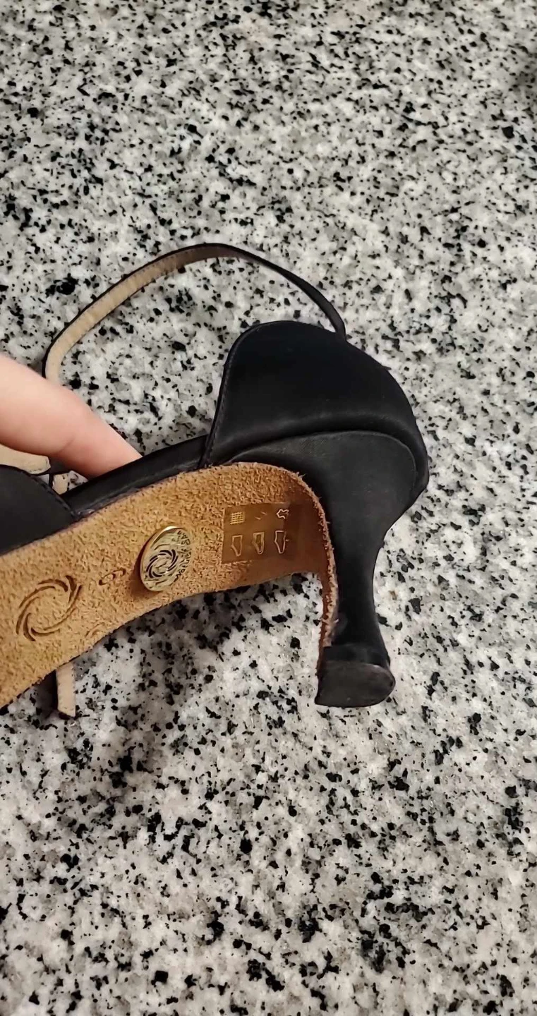 Natural Spin Black Satin Ballroom Dance Shoes - photo 3