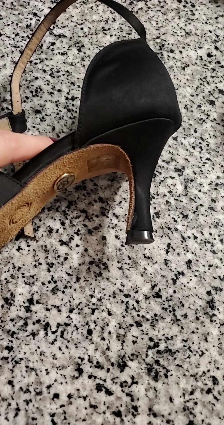 Natural Spin Black Satin Ballroom Dance Shoes - photo 4