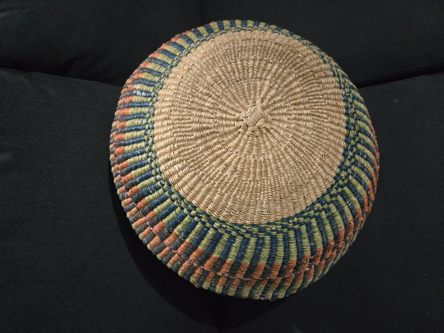 Woven Basket with Leather Handle - photo 2