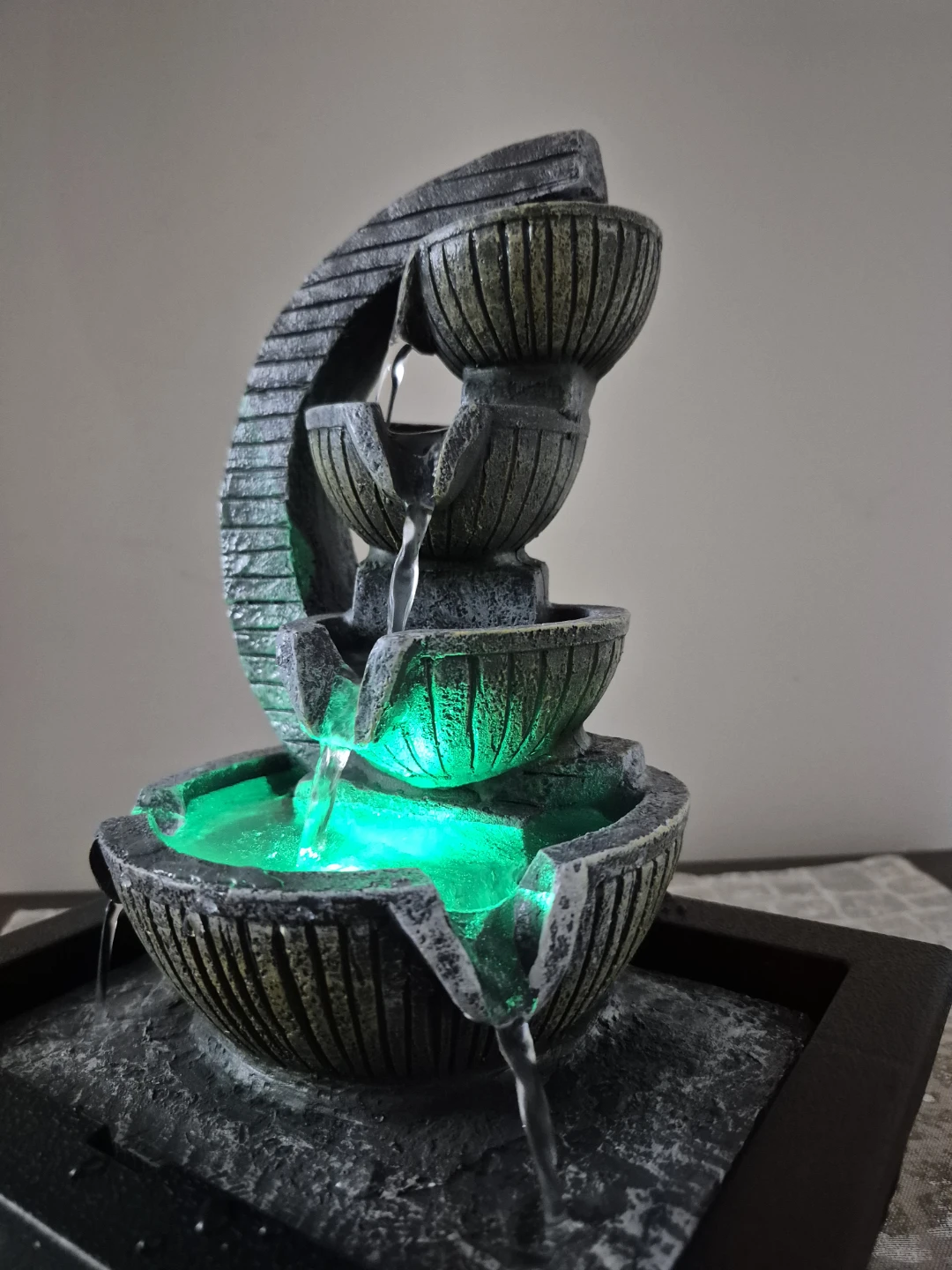 Tiered Tabletop Water Fountain with LED Lights - photo 2