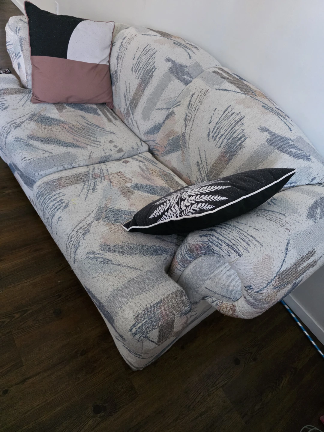 Loveseat Sofa with Patterned Fabric