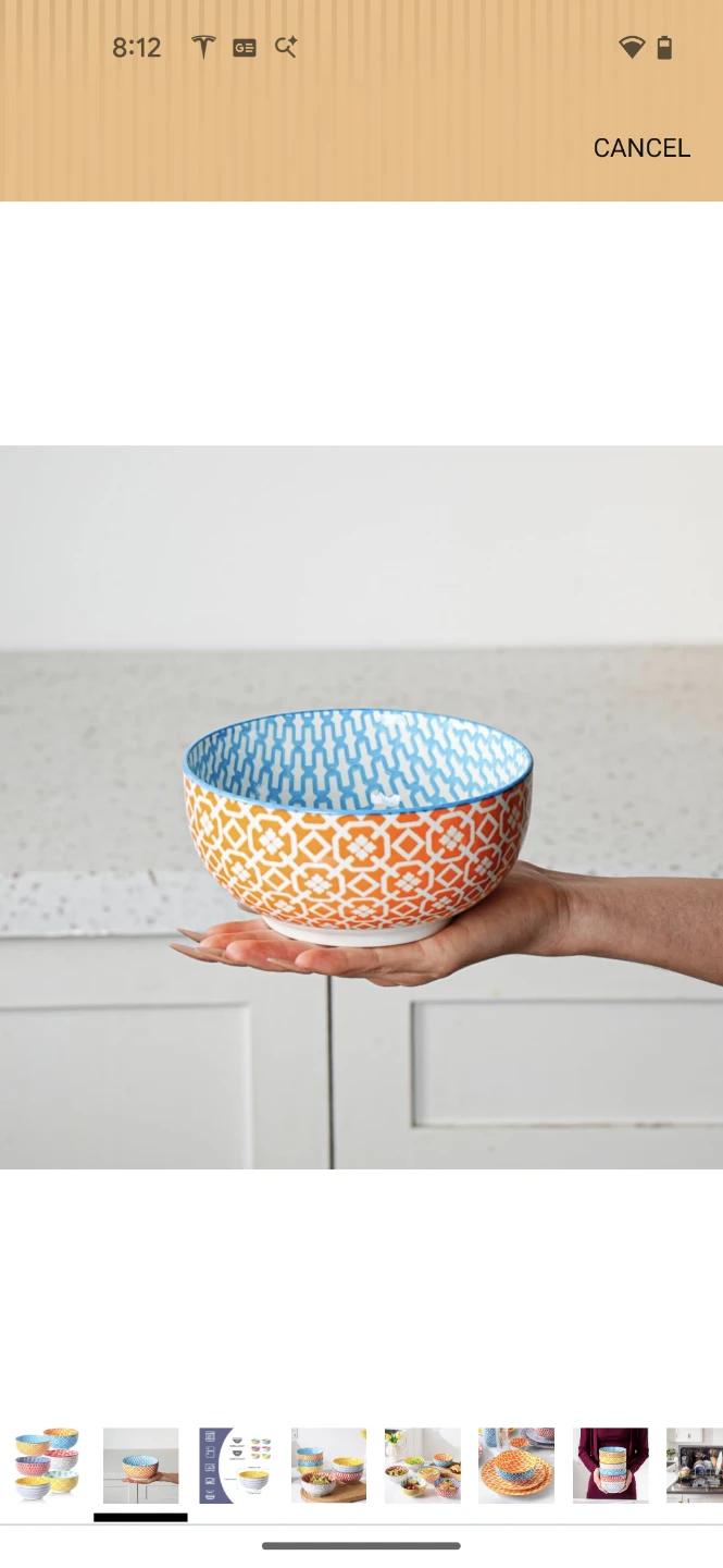 Cerkik Ceramic Soup Bowls Set - 6 Assorted Colors - photo 2
