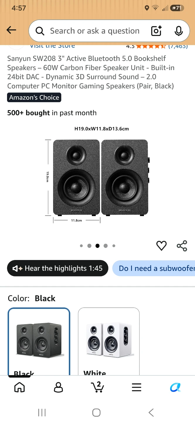 SAUNGYU SW208 Bookshelf Speakers