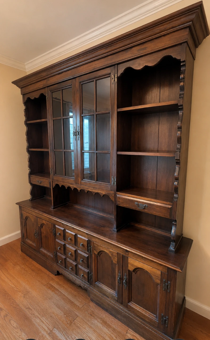 Wooden Hutch with Glass Doors - photo 2