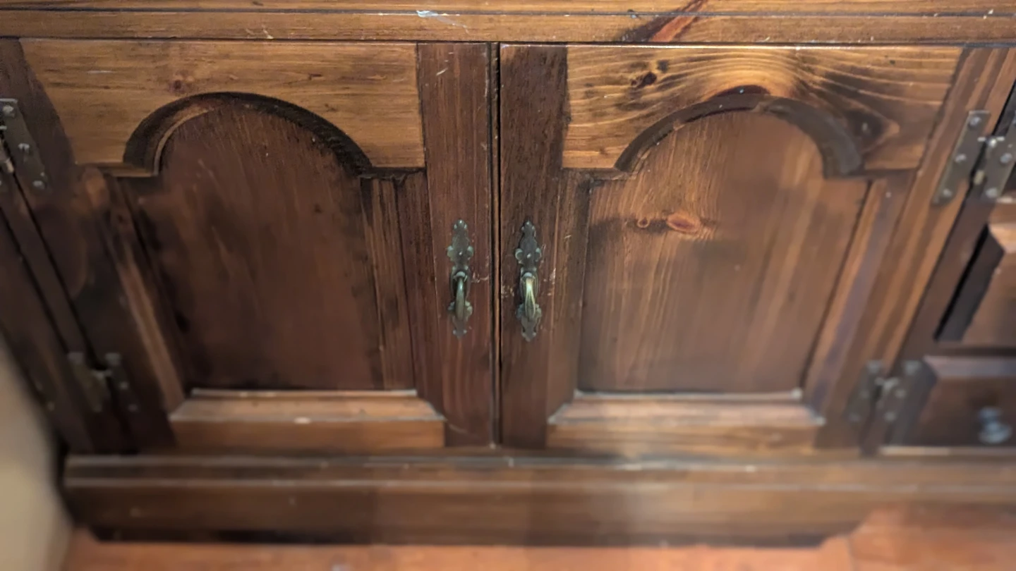 Wooden Hutch with Glass Doors - photo 3
