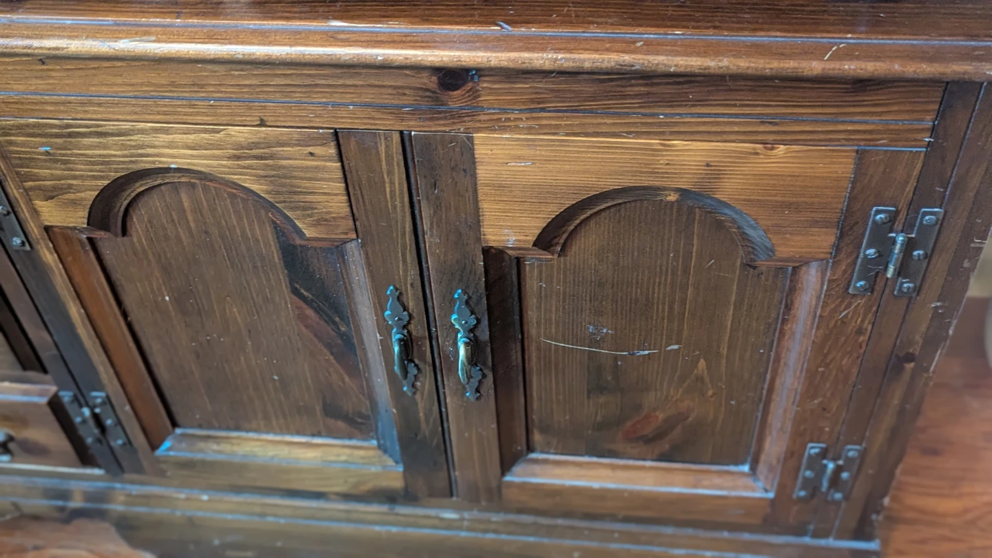 Wooden Hutch with Glass Doors - photo 5