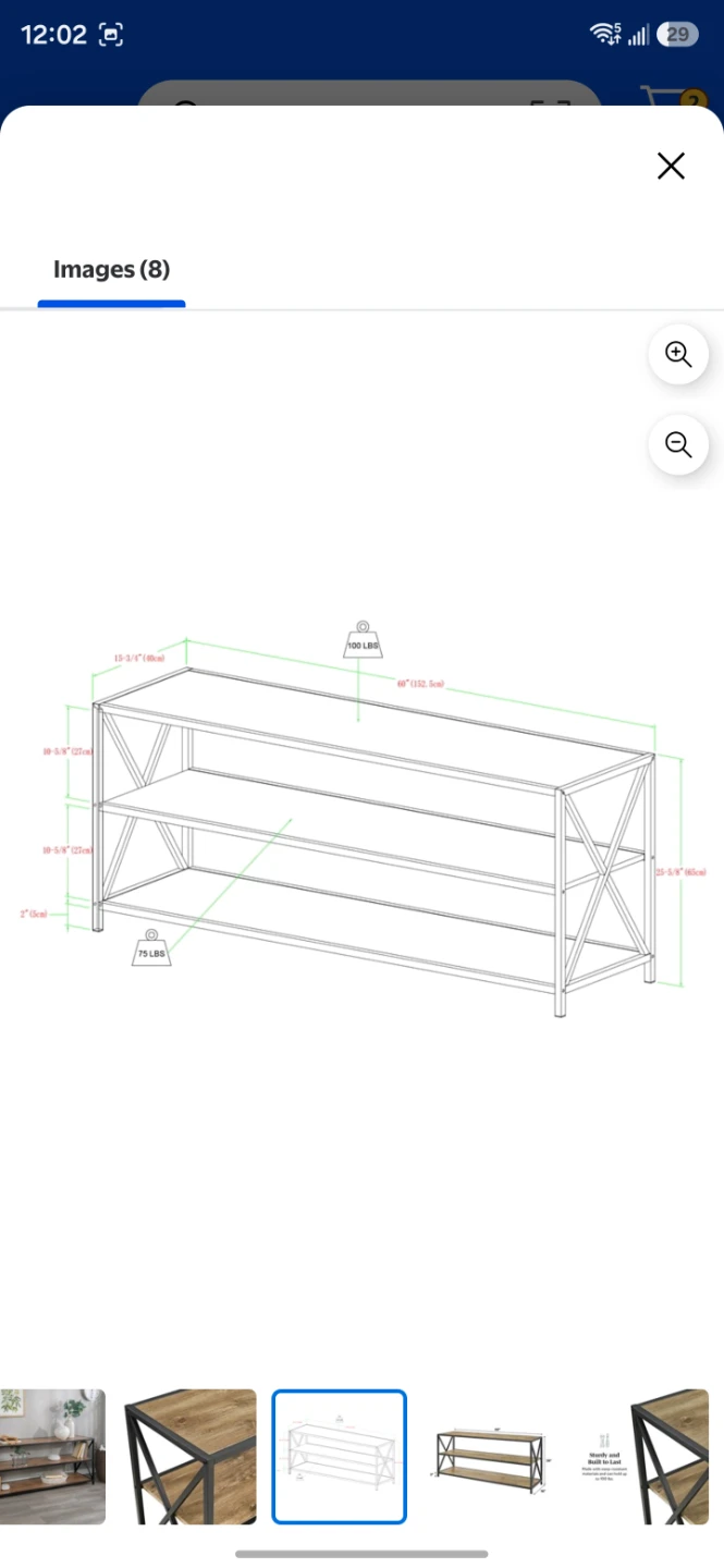 60" Wide 3-Shelf Bookcase in Barnwood - photo 2