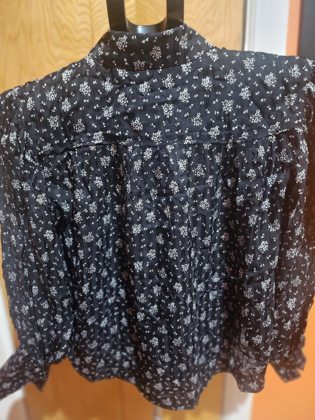 Madewell Black Floral Print Button-Up Shirt XS - photo 3